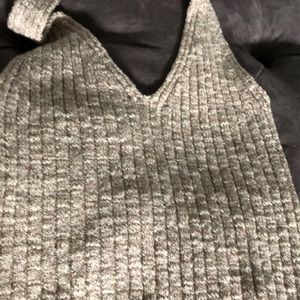 Oatmeal heather halter sweater